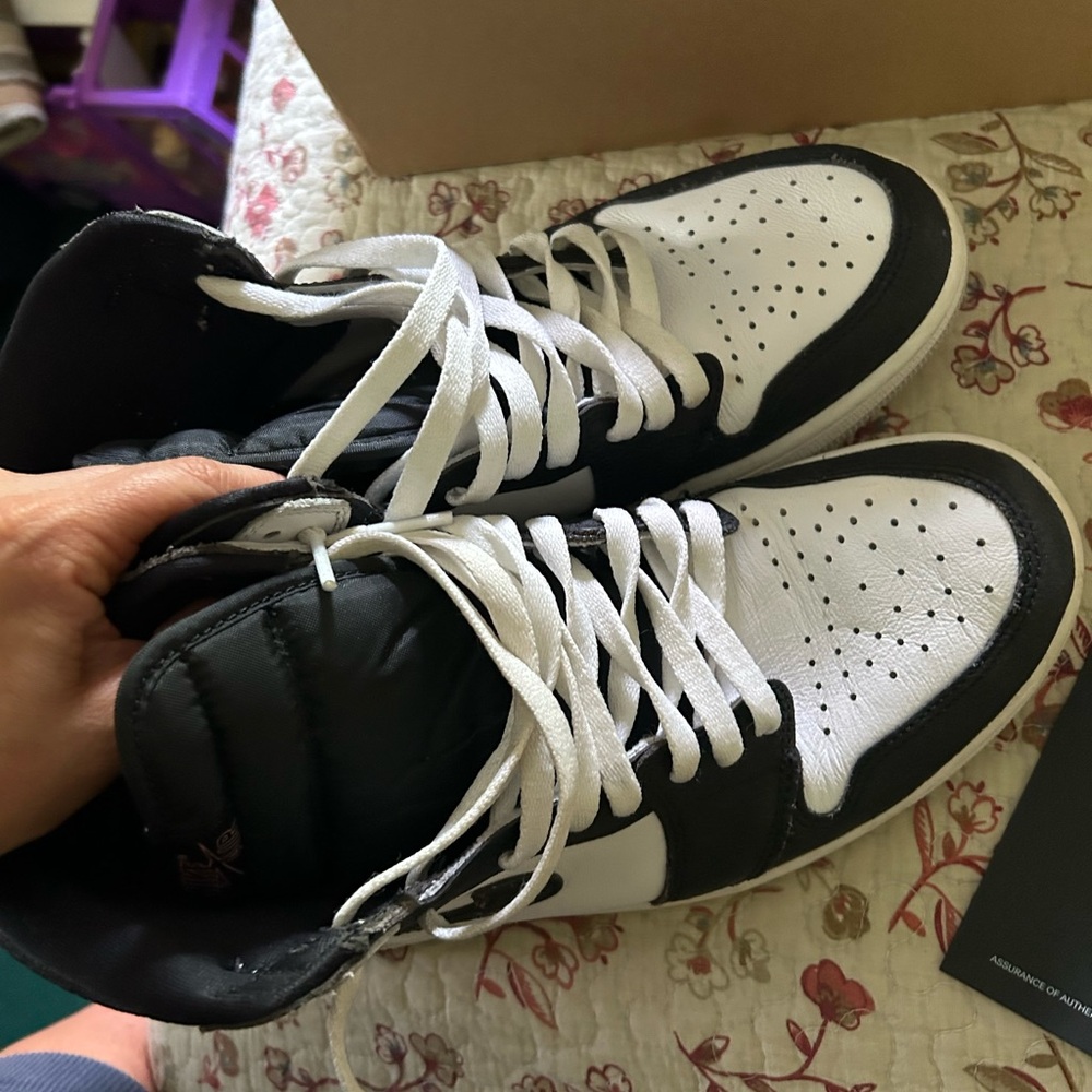 Air Jordan Black and White High-Top Sneakers - Picture 7 of 7